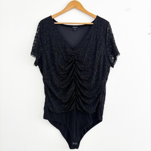 Torrid Black Lace V-Neck Short Sleeve Bodysuit Size 2X - Picture 1 of 14